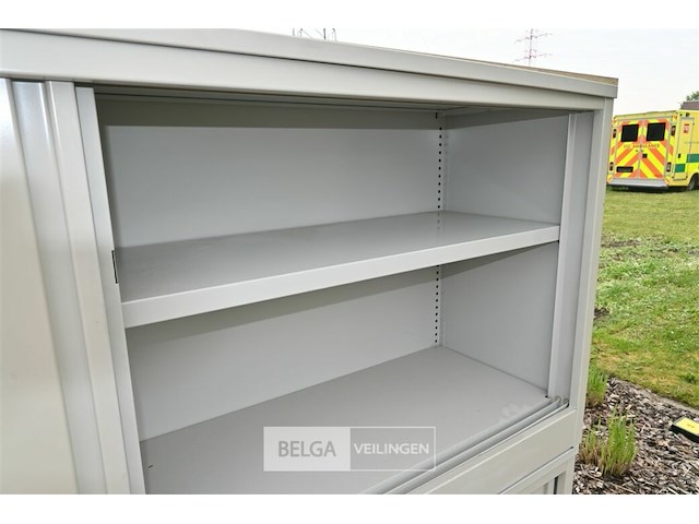 2 x metalen dossierkast met schuifdeuren - afbeelding 3 van  4