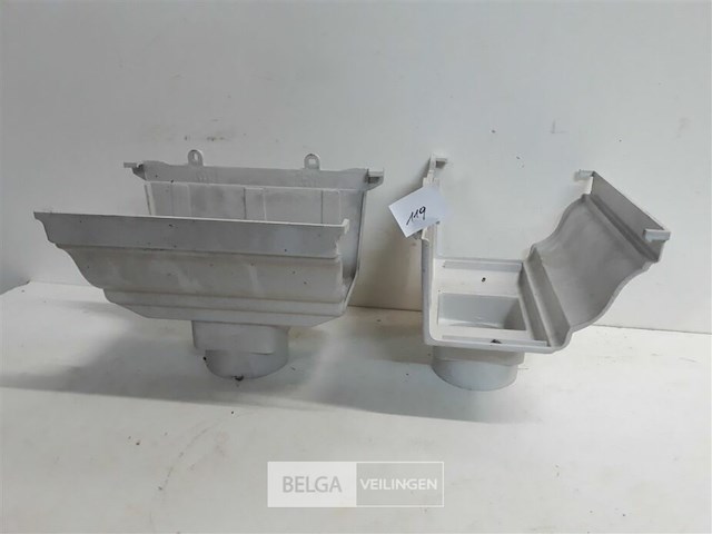 2 x middenspruitstuk 160mm licht grijs pvc regenafvoer - afbeelding 3 van  3