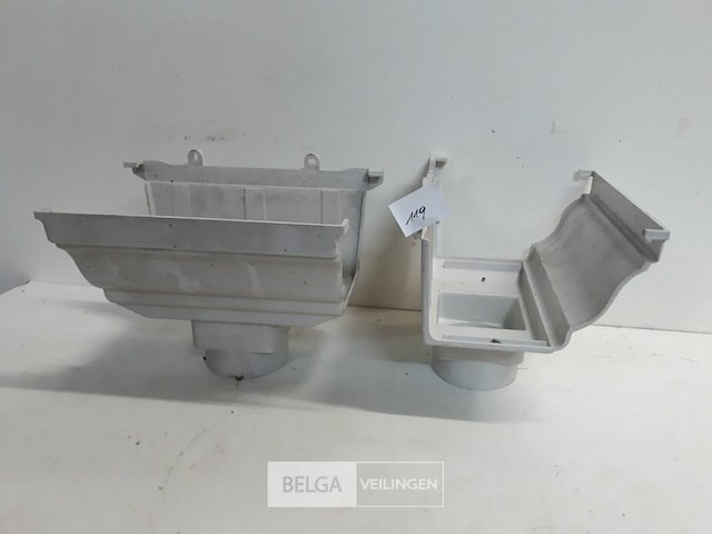 2 x middenspruitstuk 160mm licht grijs pvc regenafvoer - afbeelding 3 van  3