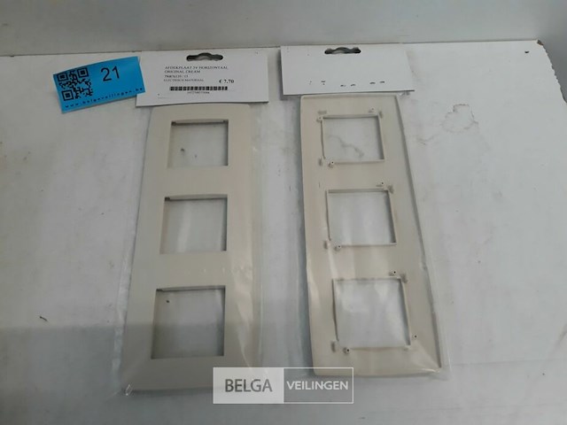 2 x niko afdekplaat 3v horizontaal cream - afbeelding 3 van  3