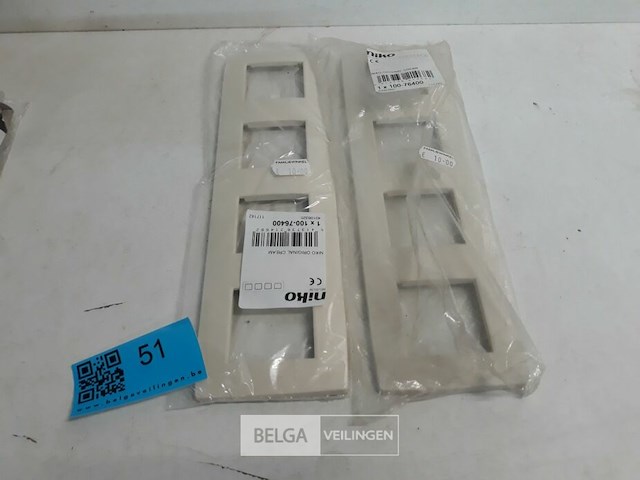 2 x niko afdekplaat 4v horizontaal cream - afbeelding 2 van  3