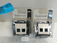 2 x niko inbouw stopcontact telefoon 2xrj11 cream - afbeelding 2 van  3