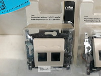 2 x niko inbouw stopcontact telefoon 2xrj11 cream - afbeelding 3 van  3