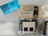 2 x niko inbouw stopcontact telefoon + adsl cream - afbeelding 3 van  3