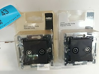 2 x niko inbouw stopcontact tv+fm antraciet - afbeelding 1 van  3