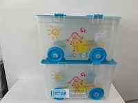2 x opbergbox op wielen 60x35x35 cm - afbeelding 2 van  3