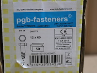 2 x pgbfast houtdraadbout din 571 ø12x60 zn/50 - afbeelding 2 van  3