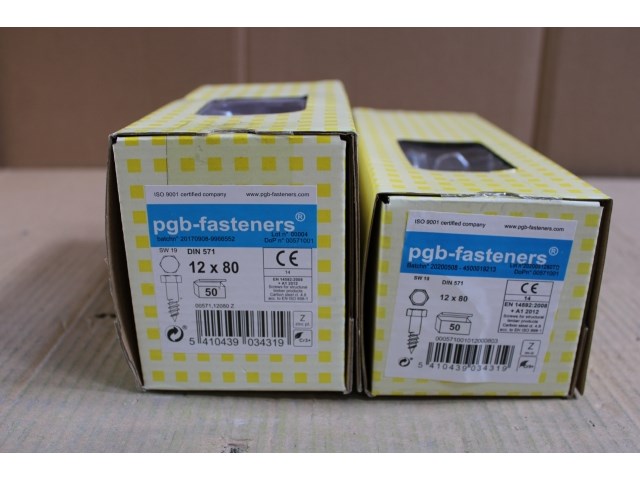 2 x pgbfast houtdraadbout din 571 ø12x80 zn/50 - afbeelding 1 van  3