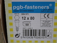 2 x pgbfast houtdraadbout din 571 ø12x80 zn/50 - afbeelding 2 van  3
