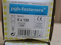 2 x pgbfast houtdraadbout din 571 ø6x120 zn/100 - afbeelding 2 van  3