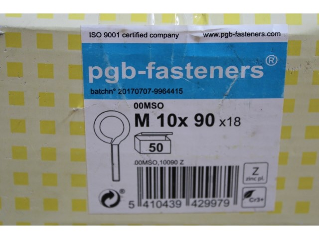 2 x pgbfast metrische schroefoog m10x90 zn/50 - afbeelding 2 van  3
