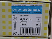 2 x pgbfast plaatschroef din 7981c-h ø4,80x38 zn/200 - afbeelding 2 van  3