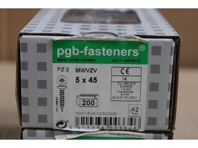 2 x pgbfast spaanderplaatschroef a2 vzk-z ø5,00x45/200 - afbeelding 2 van  3