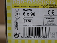 2 x pgbfast spaanderplaatschroef vzk-z ø6,00x90 zngeel/200 - afbeelding 2 van  3