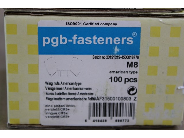 2 x pgbfast vleugelmoer amer.vorm m 8 zn/100 - afbeelding 1 van  2