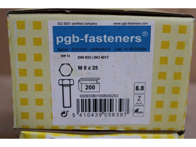 2 x pgbfast zeskanttapbout 8.8 din 933 m 8x25 zn/200 - afbeelding 1 van  2