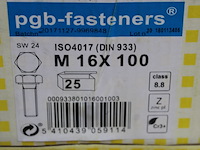 2 x pgbfast zeskanttapbout 8.8 din 933 m16x100 zn/25 - afbeelding 2 van  3