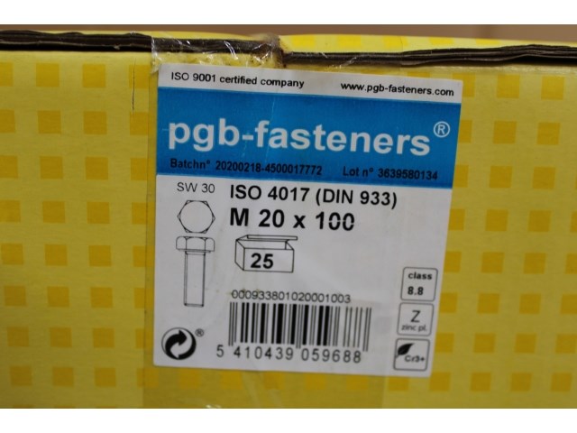 2 x pgbfast zeskanttapbout 8.8 din 933 m20x100 zn/25 - afbeelding 2 van  3