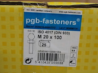 2 x pgbfast zeskanttapbout 8.8 din 933 m20x100 zn/25 - afbeelding 2 van  3