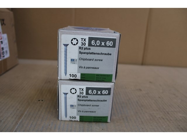 2 x r2 plus schroef 6,0 x 60 (vol draad) (hp: 100 stuks) - afbeelding 1 van  2