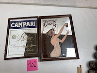2 x reclame spiegel campari + absinthe robette - afbeelding 1 van  3