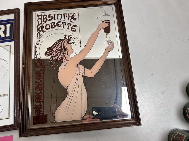 2 x reclame spiegel campari + absinthe robette - afbeelding 3 van  3