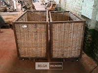 2 x rieten mand op wielen - afbeelding 2 van  5