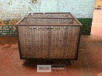 2 x rieten mand op wielen - afbeelding 3 van  5