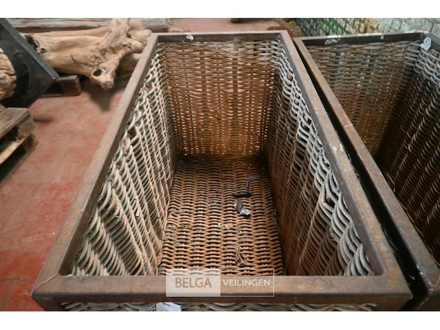 2 x rieten mand op wielen - afbeelding 4 van  5