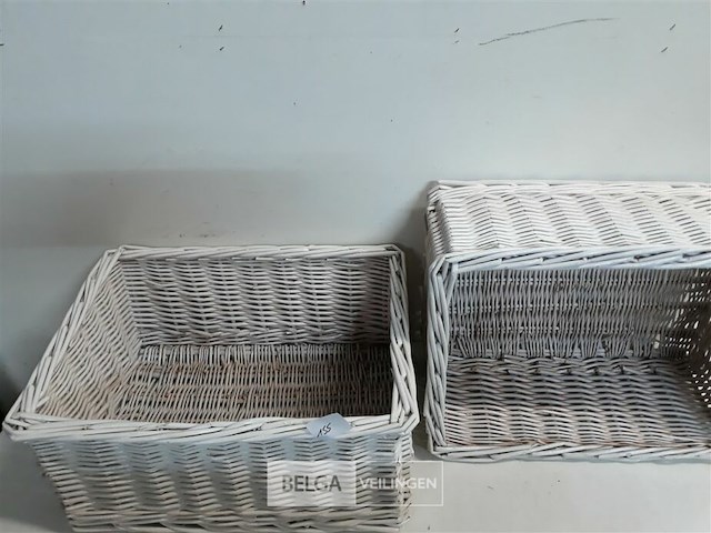 2 x rieten mand wit 39x30x18 cm - afbeelding 3 van  3