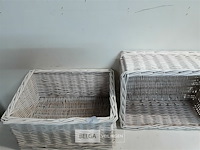 2 x rieten mand wit 39x30x18 cm - afbeelding 3 van  3