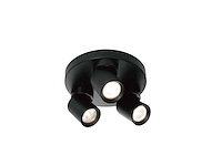 2 x rond gu10 opbouwspot armatuur triple cilinder zand zwart draaibaar - afbeelding 1 van  8