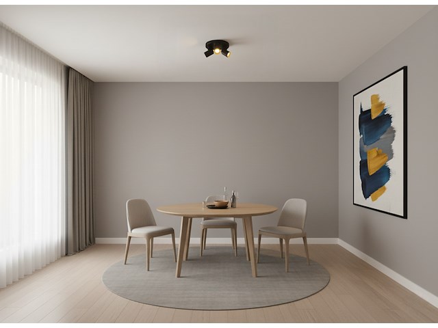 2 x rond gu10 opbouwspot armatuur triple cilinder zand zwart en goud draaibaar - afbeelding 4 van  8