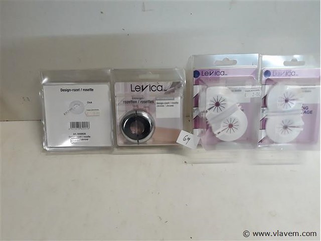 2 x rozet pvc duo + 2 x rozet design chrome - afbeelding 1 van  2