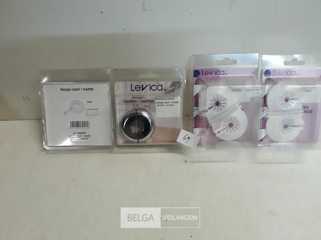 2 x rozet pvc duo + 2 x rozet design chrome - afbeelding 1 van  3