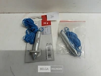 2 x schietlood 70 gram koord 5m - afbeelding 2 van  3