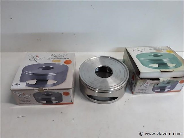 2 x schotelverwarmer inox dia 15 cm h 6 cm - afbeelding 1 van  2