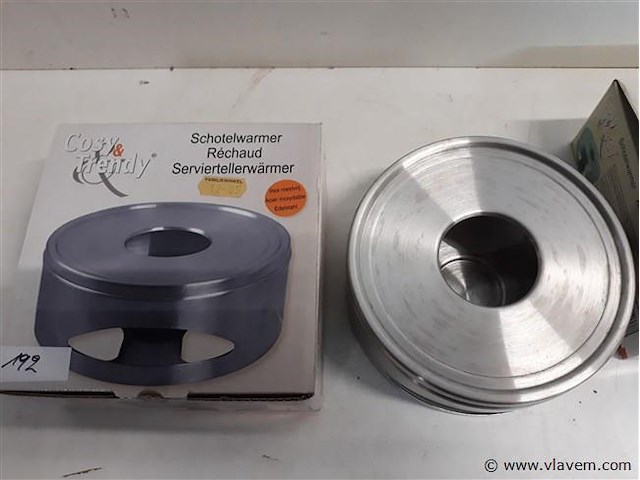 2 x schotelverwarmer inox dia 15 cm h 6 cm - afbeelding 2 van  2