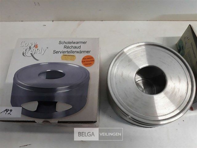 2 x schotelverwarmer inox dia 15 cm h 6 cm - afbeelding 3 van  3