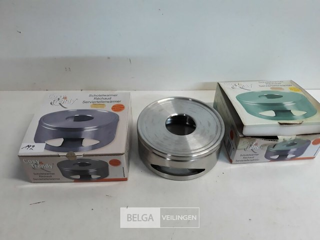 2 x schotelverwarmer inox dia 15 cm h 6 cm - afbeelding 1 van  3