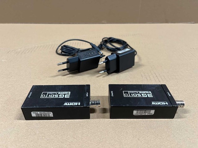 2 x sdi/hd-sdi/3g-sdi to hdmi converter w/psu - afbeelding 3 van  4