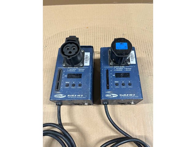 2 x showtec dimmer 1x2kw single 10a xlr5/schuko (no fader) - afbeelding 3 van  3