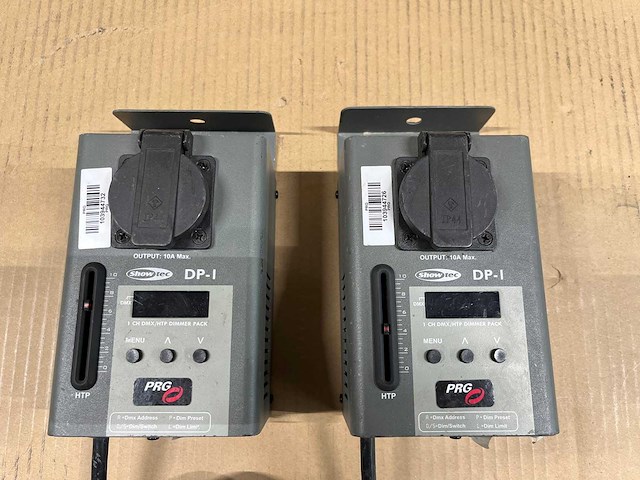 2 x showtec dimmer 1x2kw single dp-1 10a xlr3/schuko (with fader) - afbeelding 2 van  2