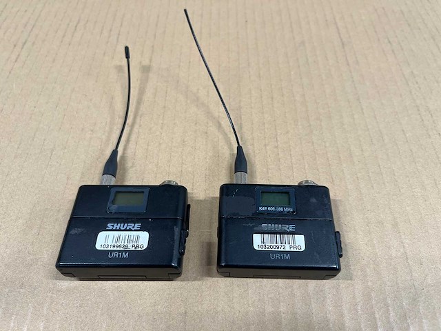 2 x shure ur1m-k4e belt pack (606-666mhz) - afbeelding 1 van  4