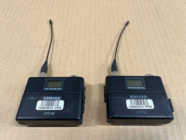 2 x shure ur1m-k4e belt pack (606-666mhz) - afbeelding 1 van  4