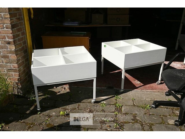 2 x sorteerbak bibliotheek op wielen - afbeelding 1 van  5