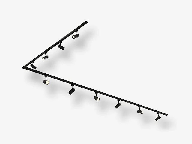 2 x spanningsrail 300 cm inclusief 12 railspots mr4 zwart - afbeelding 1 van  9