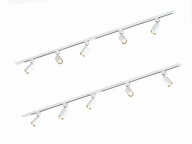 2 x spanningsrail 400 cm inclusief 12 railspots mr4 wit - afbeelding 4 van  11
