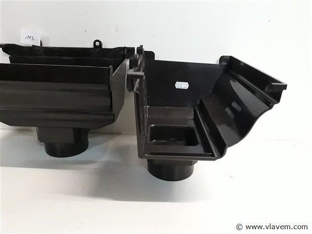 2 x spruitstuk rechts 160mm bruin pvc regenafvoer - afbeelding 2 van  2