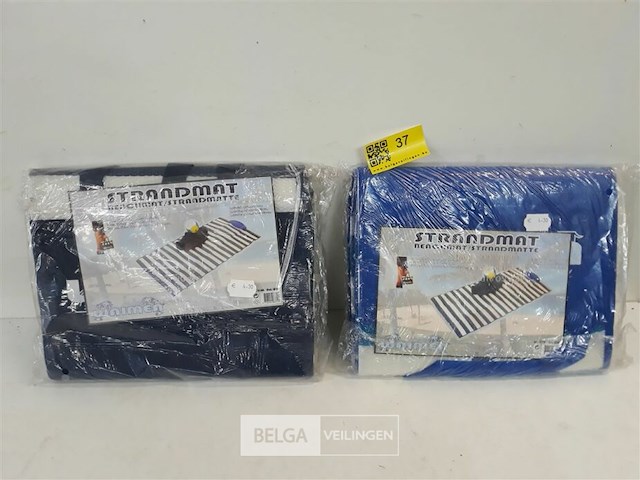 2 x strandmat 180x90cm plooibaar als draagtas - afbeelding 2 van  3